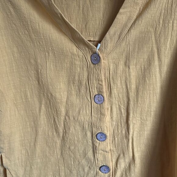 Colofo Sz M NWT yellow button down shirt - Picture 3 of 9